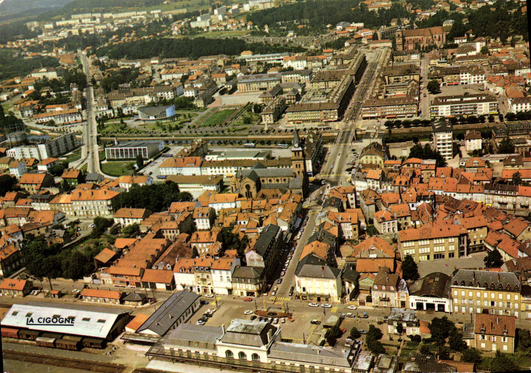 CPSM Saint Die Vosges La Gare et la Ville 