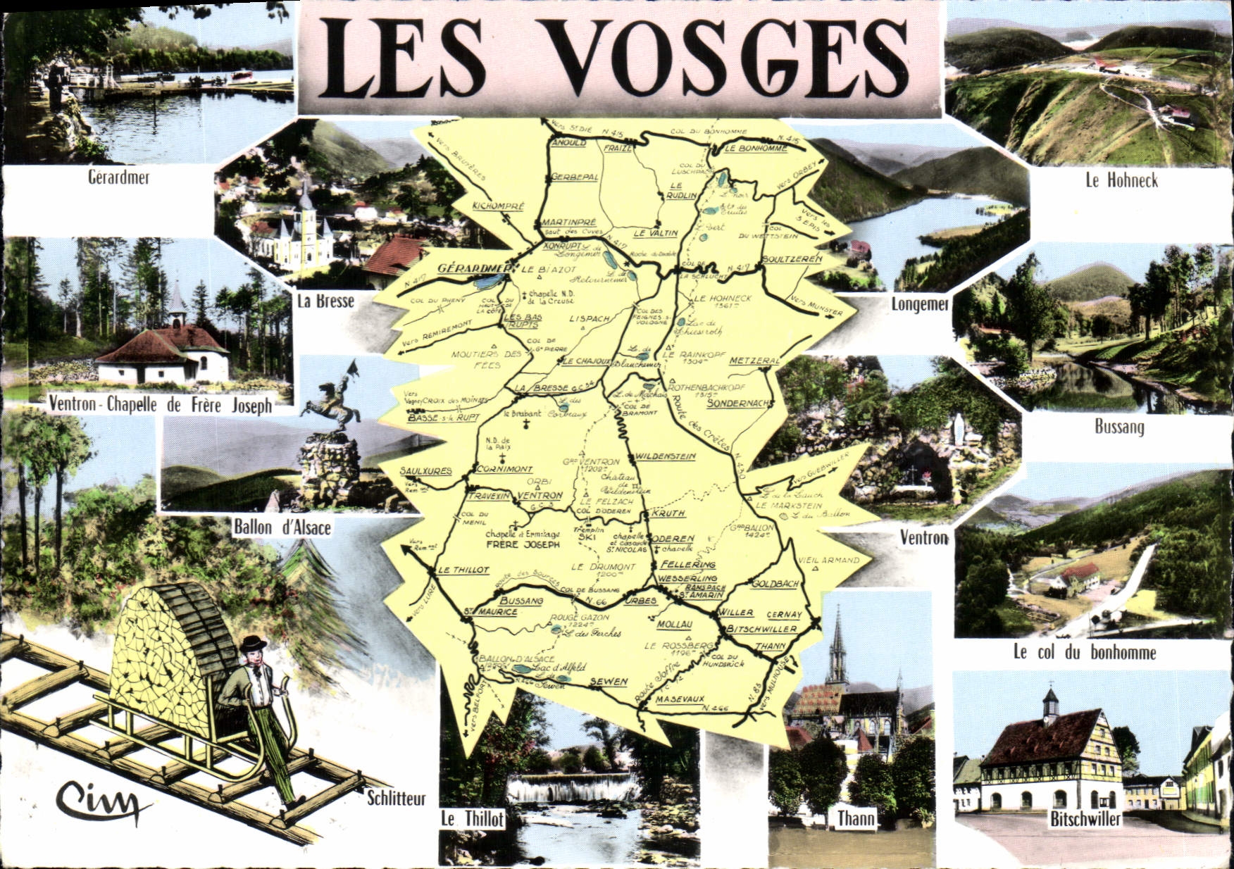CPSM Les Vosges Gerardmer La Bresse Ballon d Alsace Thann