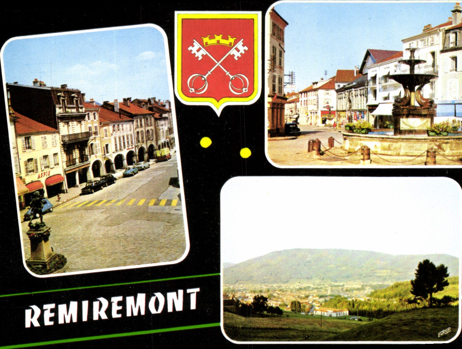 CPSM Remiremont Vosges La Grande Rue La Place de la Courtine Vue generale 