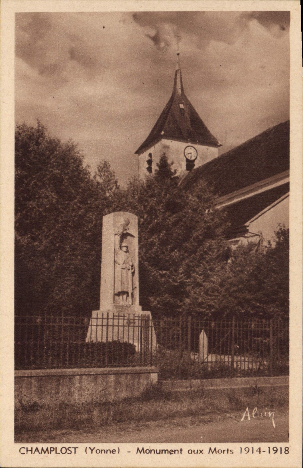 CPA Champlost Yonne monument aux Morts 
