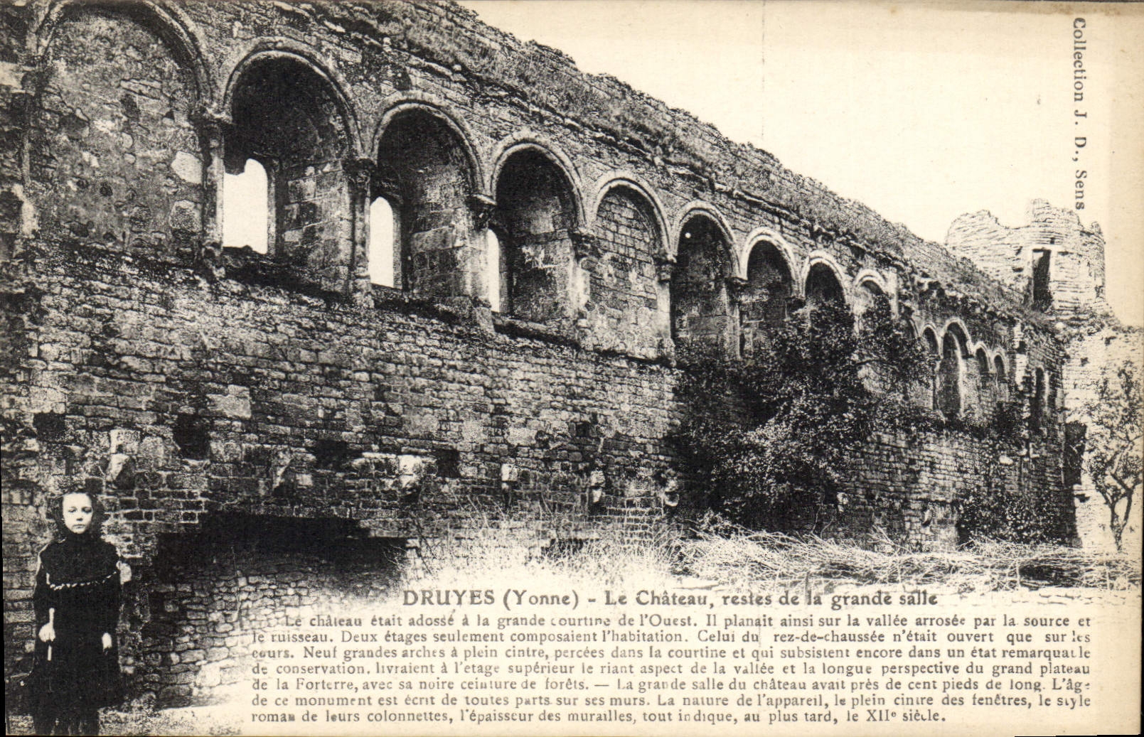 CPA Druyes Yonne Le Chateau resites de la grande salle 