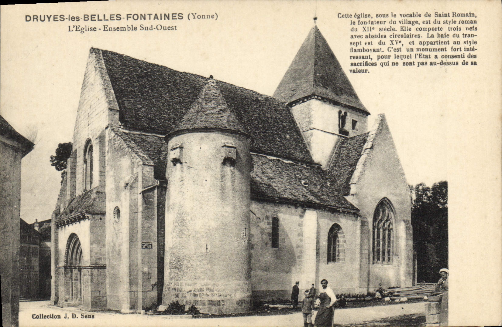 CPA Druyes les Belles Fontaines Yonne L'Eglise Ensemble Sud Ouest 