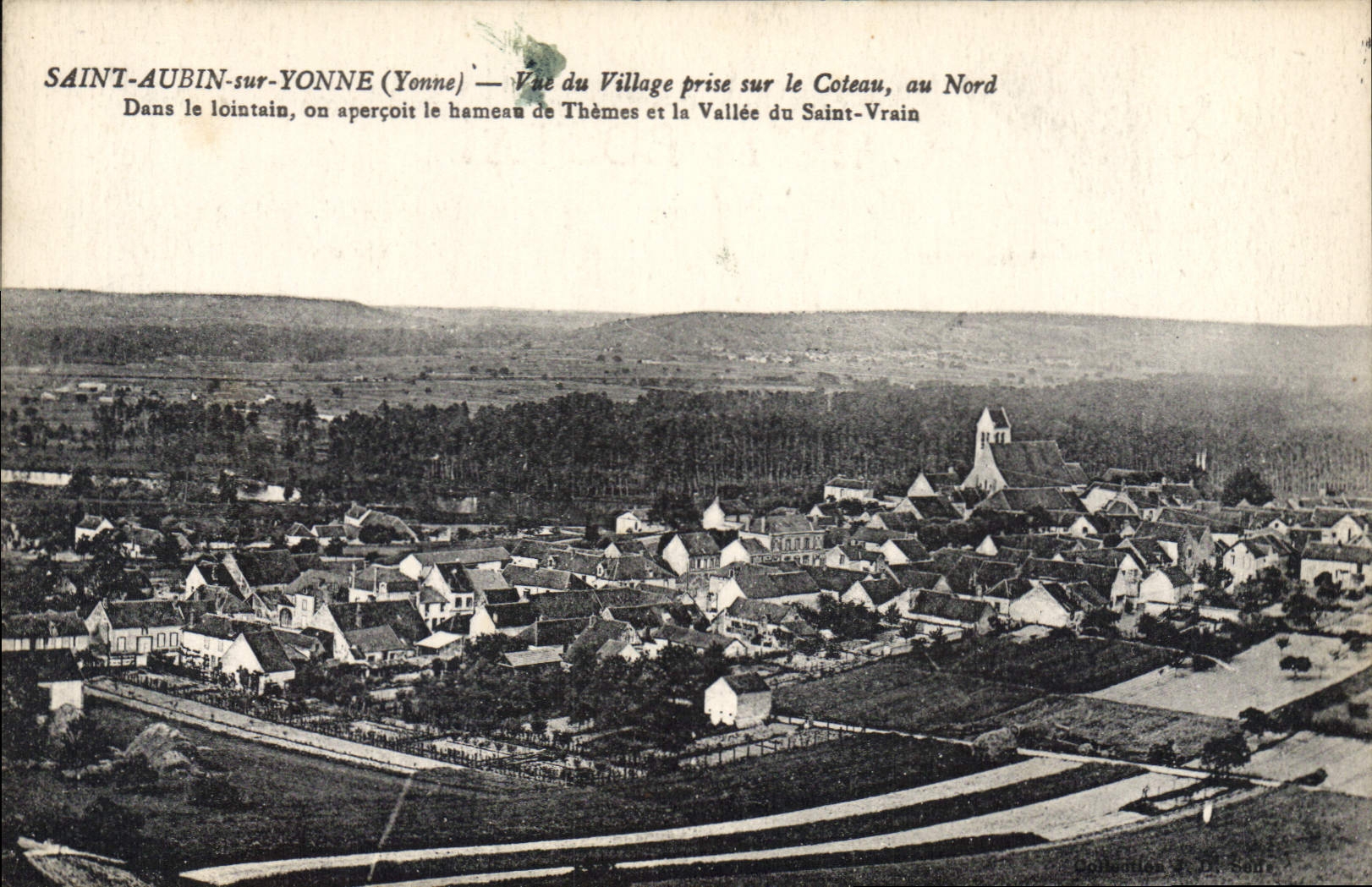 CPA Saint Aubin sur Yonne Yonne Vue du Village prise sur le Coteau 
