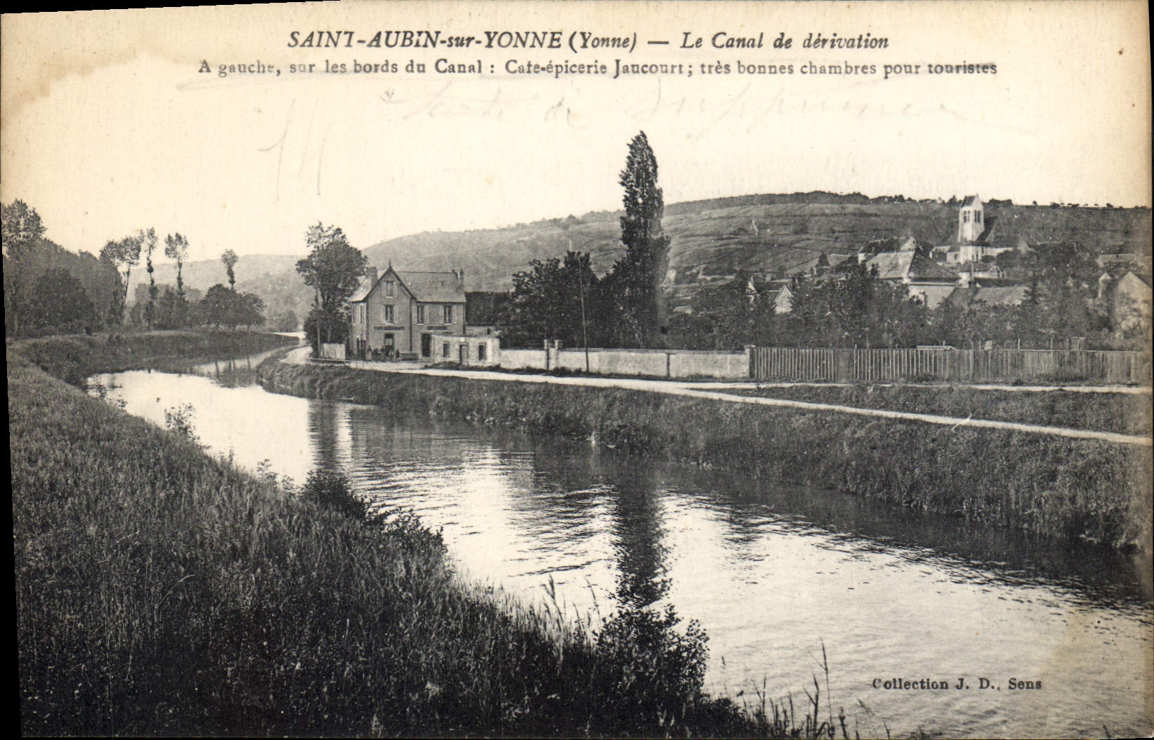 CPA Saint Aubin sur Yonne Le Canal de direvation