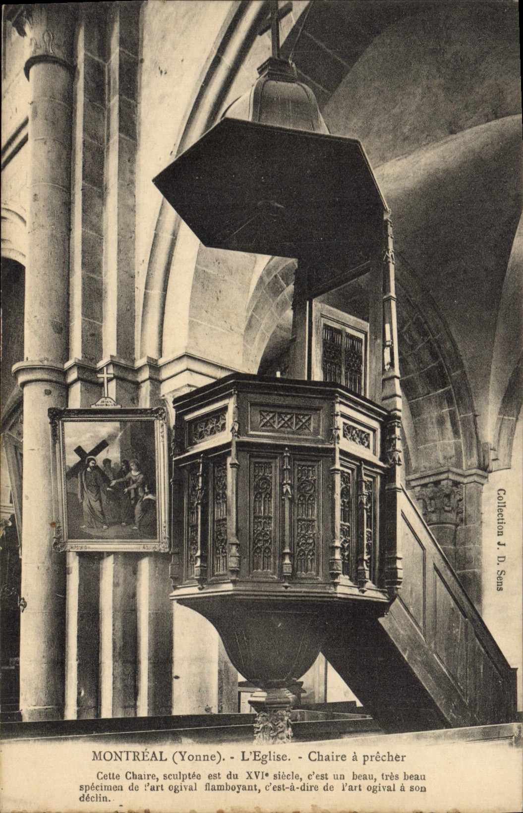 CPA Montreal Yonne L'Eglise Chaire a precher 
