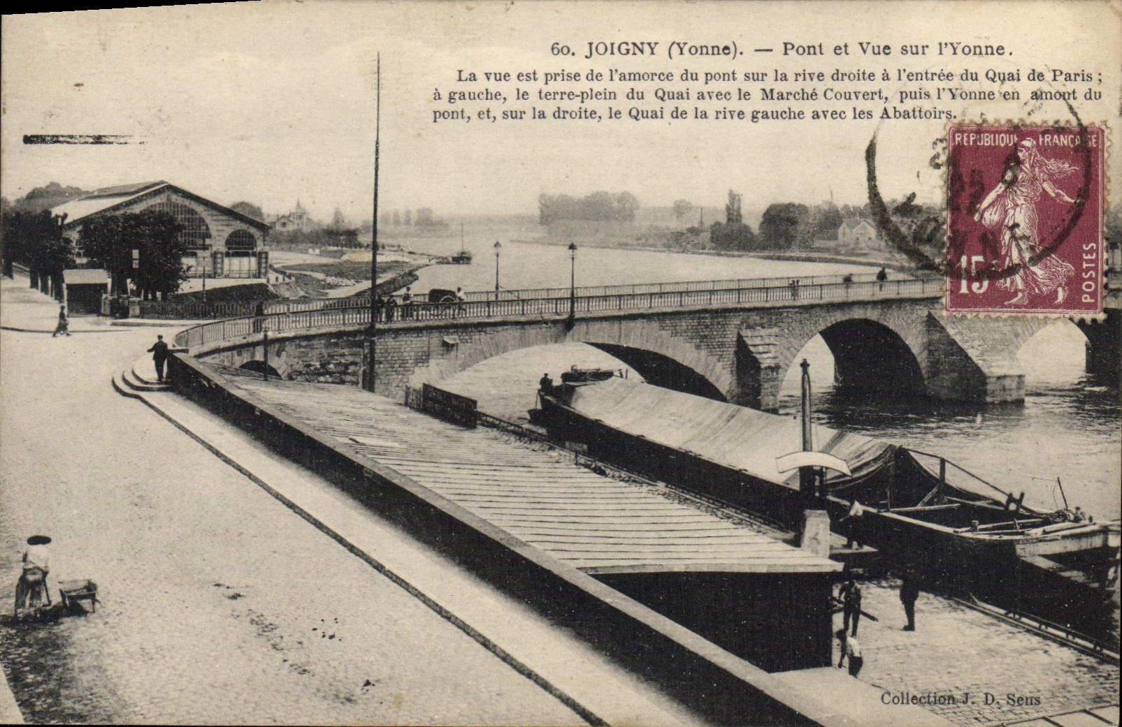 CPA Joigny Yonne Pont et Vue sur I'Yonne 