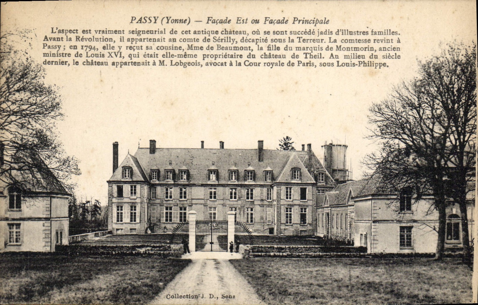 CPA Passy Yonne Facade Est ou Facade Principale