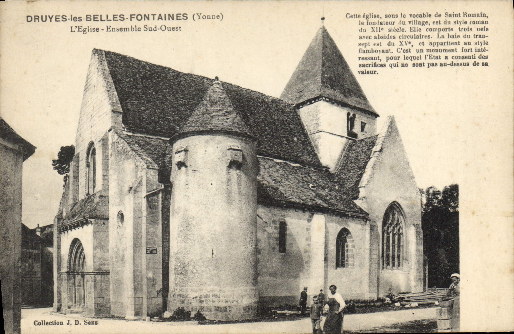 CPA Druyes les Belles Fontaines Yonne L'Eglise Ensemble Sud Ouest