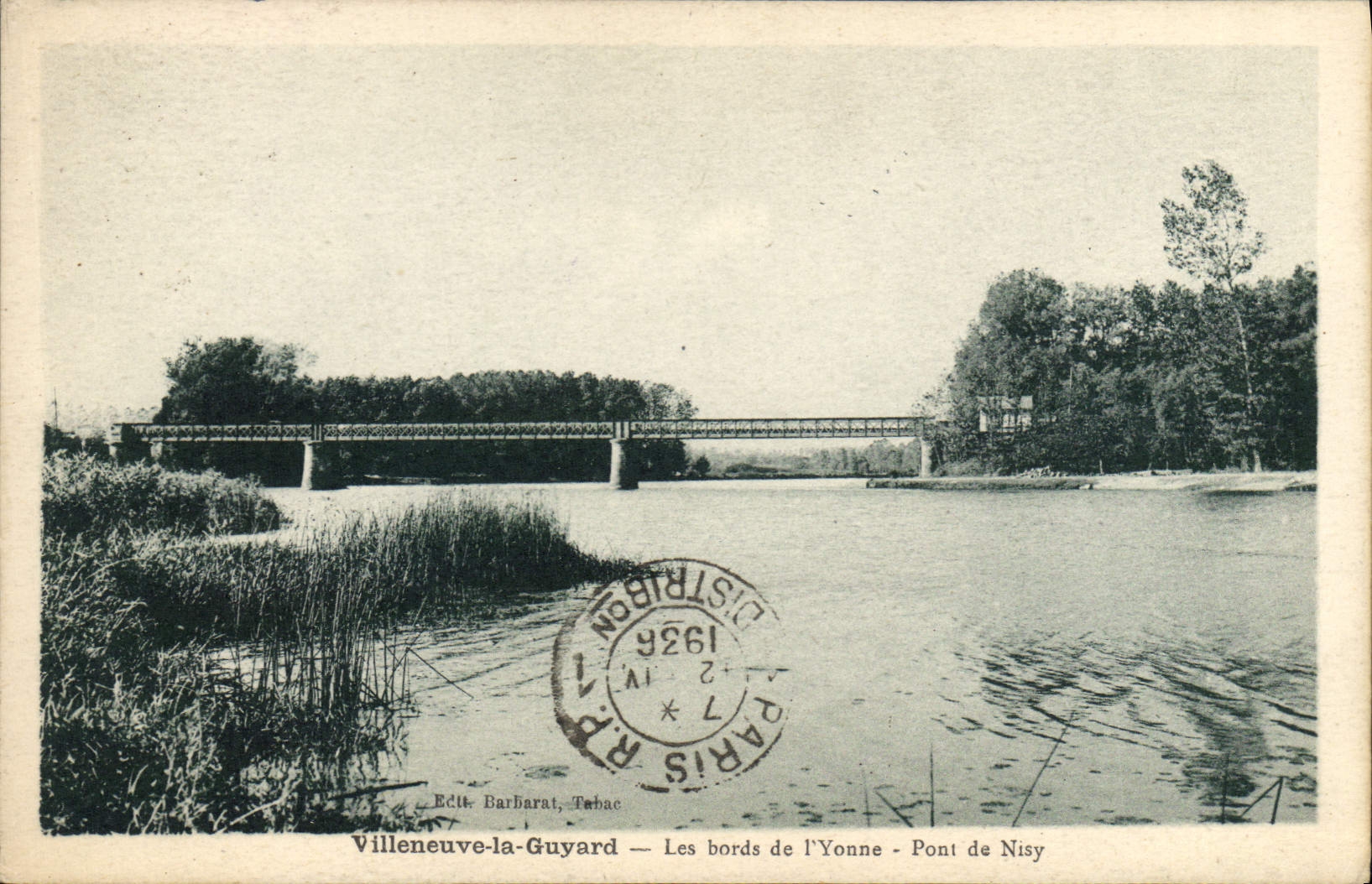 CPA Villeneuve la Guyard Les bords de I'Yonne Pont de Nisy