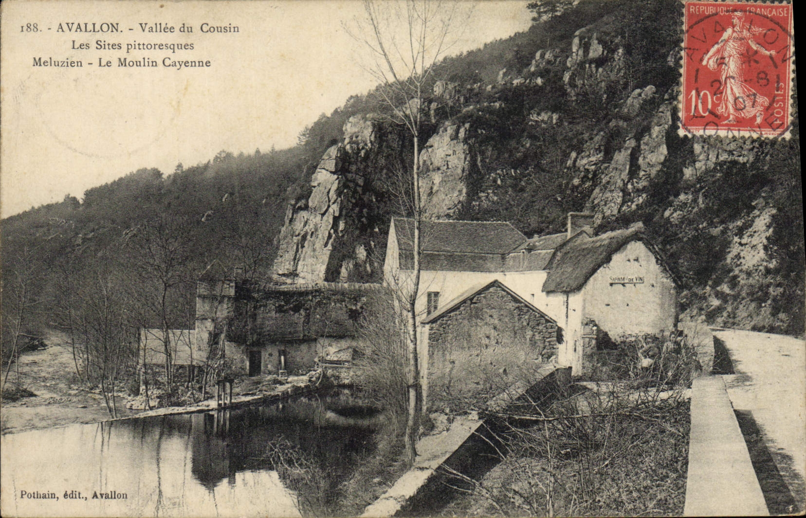 CPA Avallon Vallee du Cousin Les Sites pittoresques Meluzien Le Moulin Gayenne