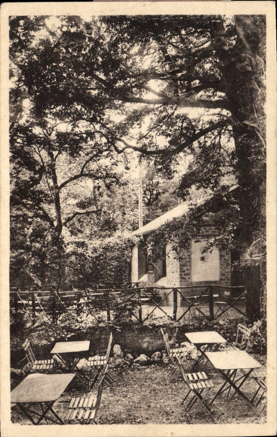 CPA Arcy sur Cure Yonne Effel d'Eclairage sur les Terrasses et le Chalet des Grottes 