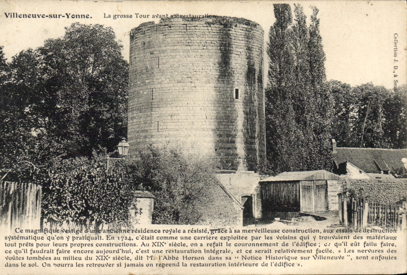 CPA Villeneuve sur Yonne La grosse Tour avant