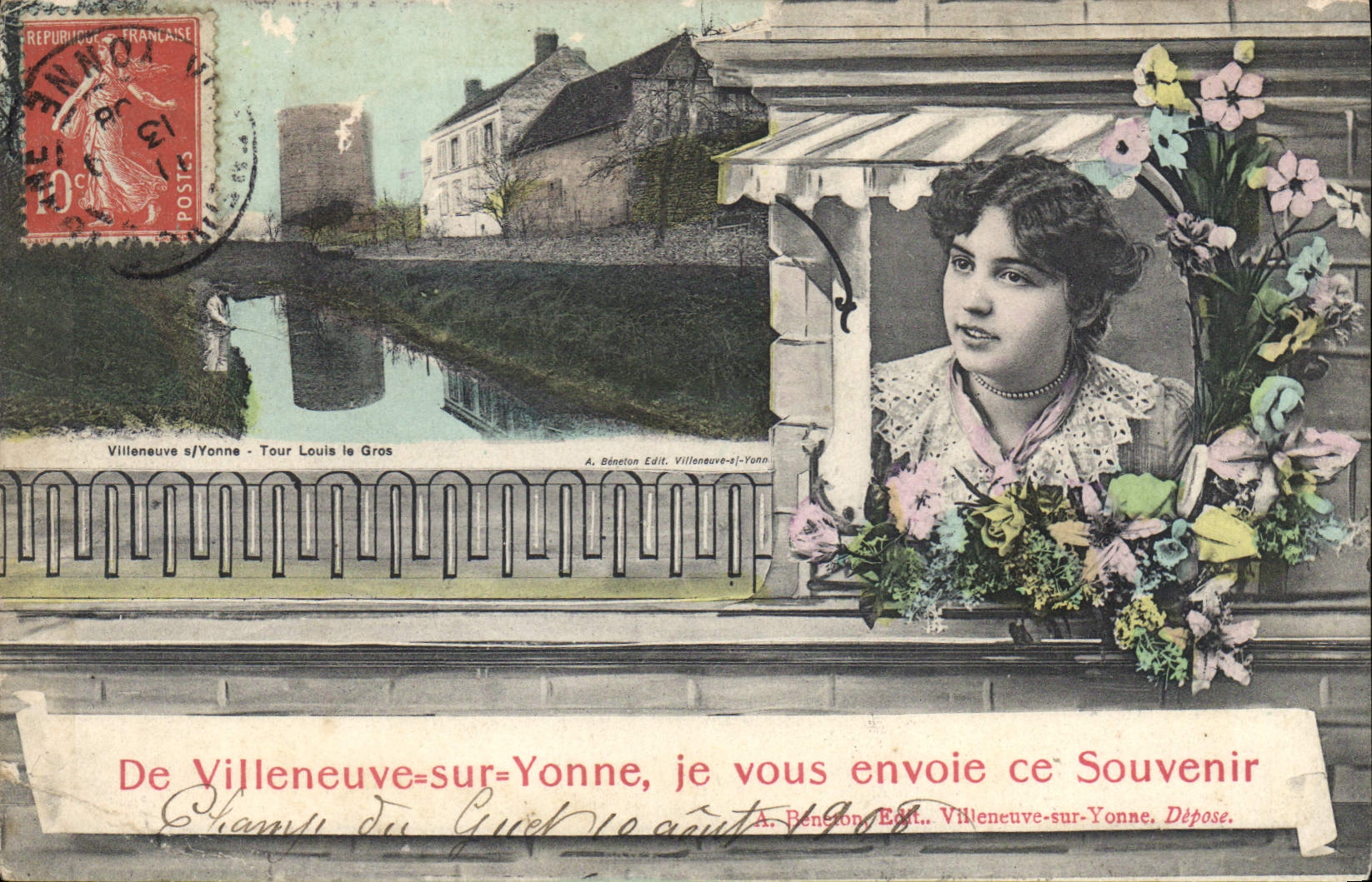 CPA De Villeneuve sur Yonne Je vous envoie ce Souvenir