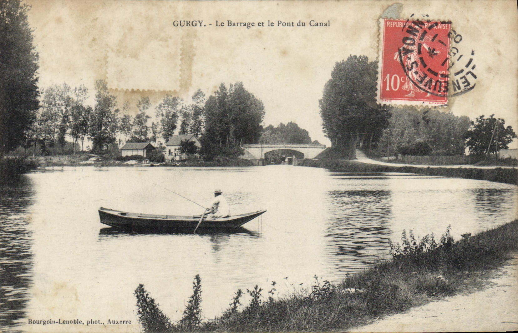 CPA Gurgy Le Barrage et le Pont du Canal 
