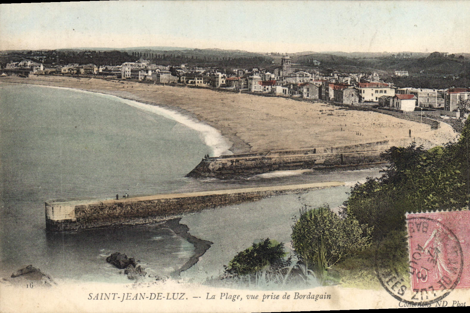 CPA Saint Jean de Luz La Plage vue prise de Bordagain