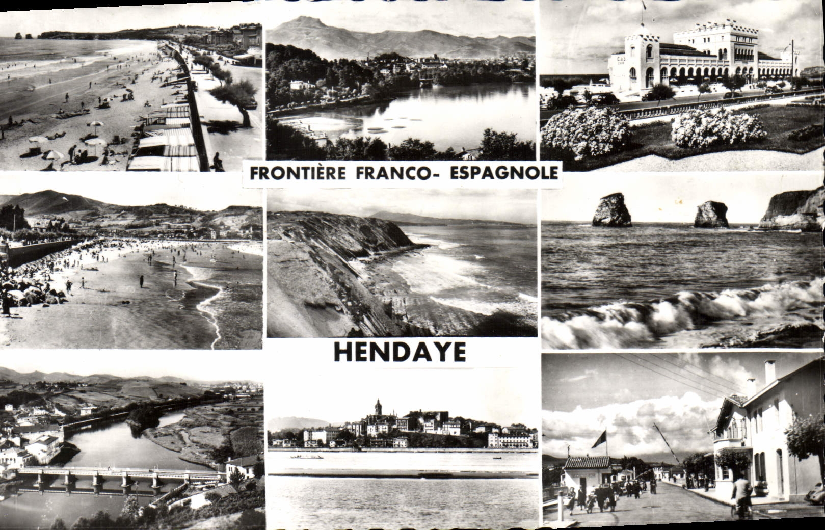 CPA Frontiere Franco Espagnole Hendaye 