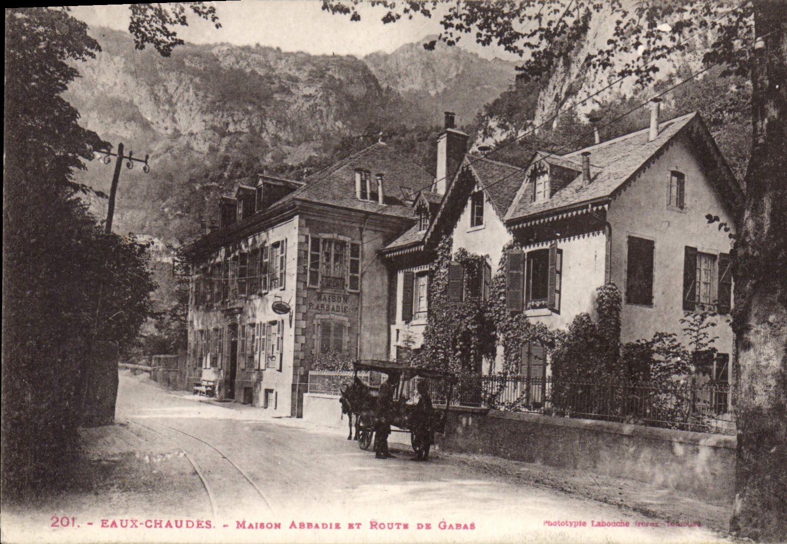 CPA Eaux Chaudes Maison Aspadie et Route de Gazas