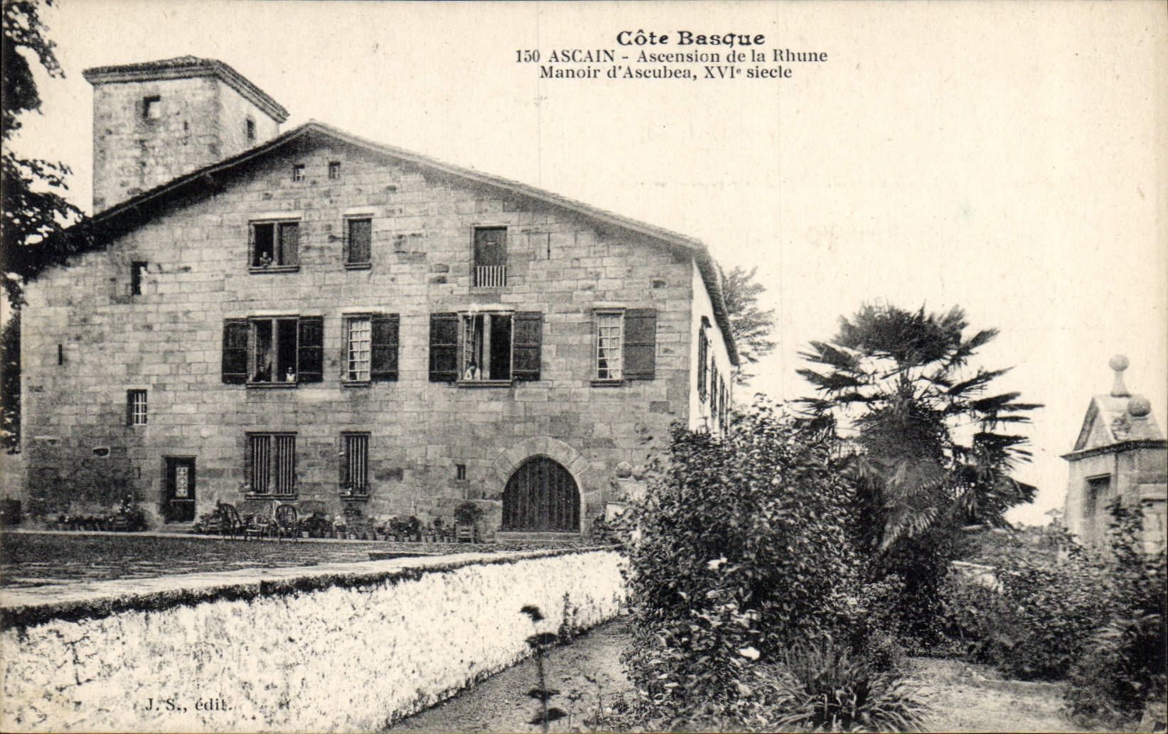 CPA Cote Basque Ascain Ascension de la Rhune Manoir d'Ascubes