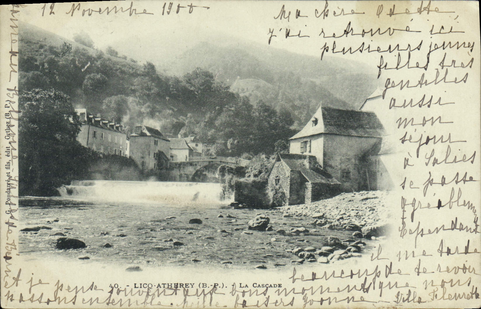 CPA Lico Atherey Basses Pyrenees La Cascade