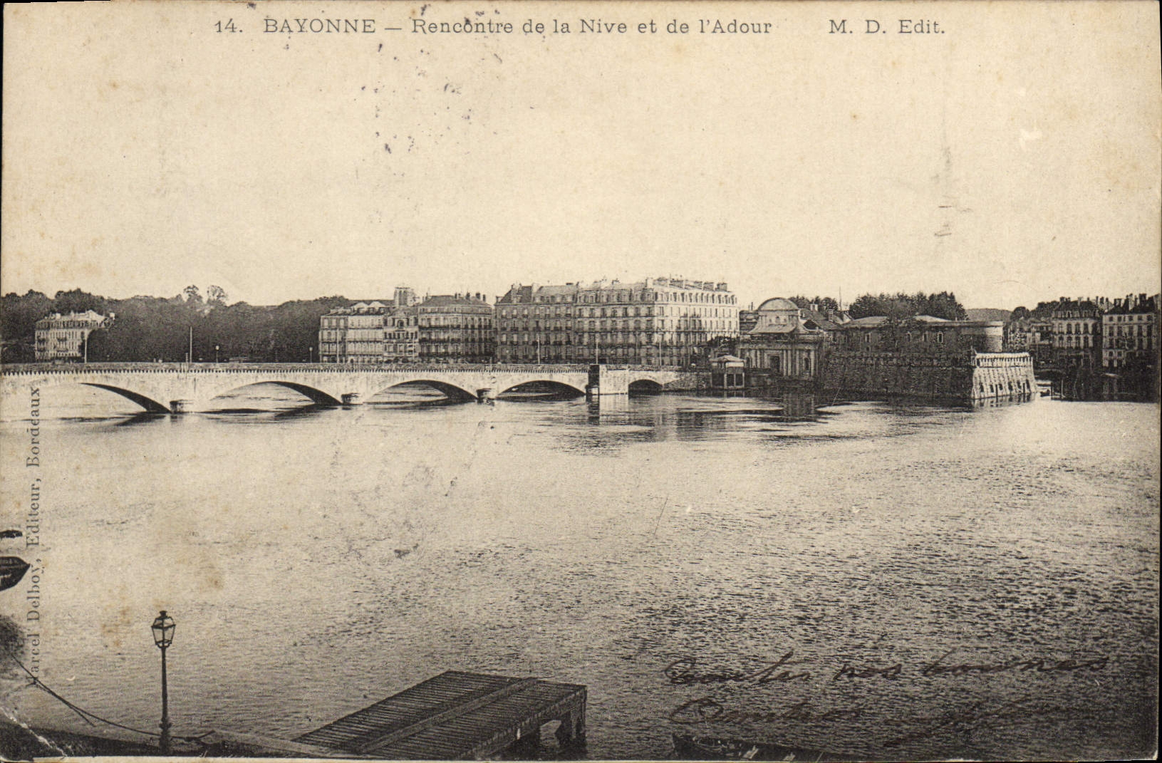 CPA Bayonne Rencontre de la Nive et de l'Adour 