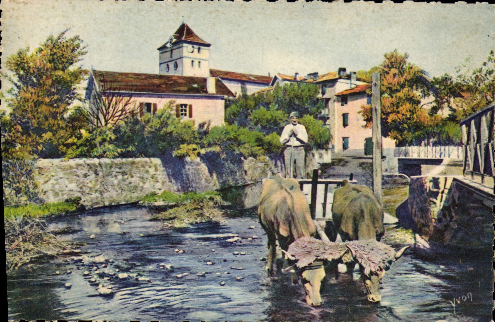 CPA Espelette Basses Pyrenees Attelage Basque