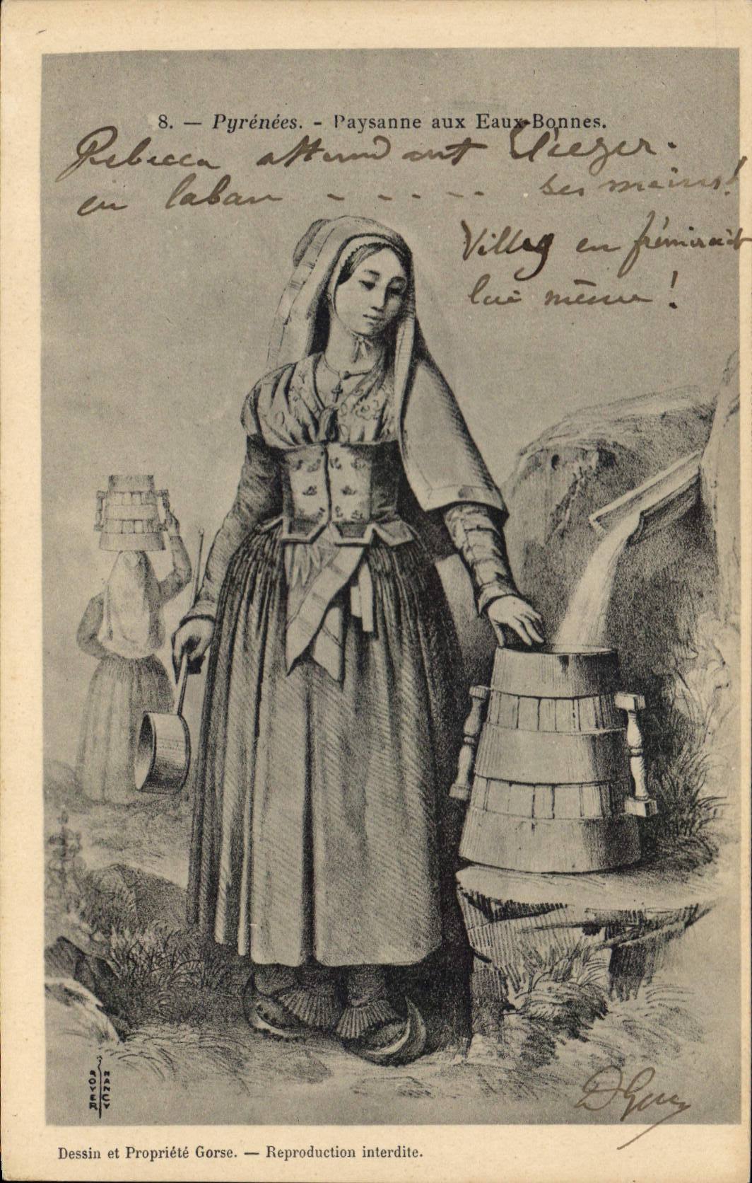 CPA Pyrenees Paysanne aux Eaux Bonnes 