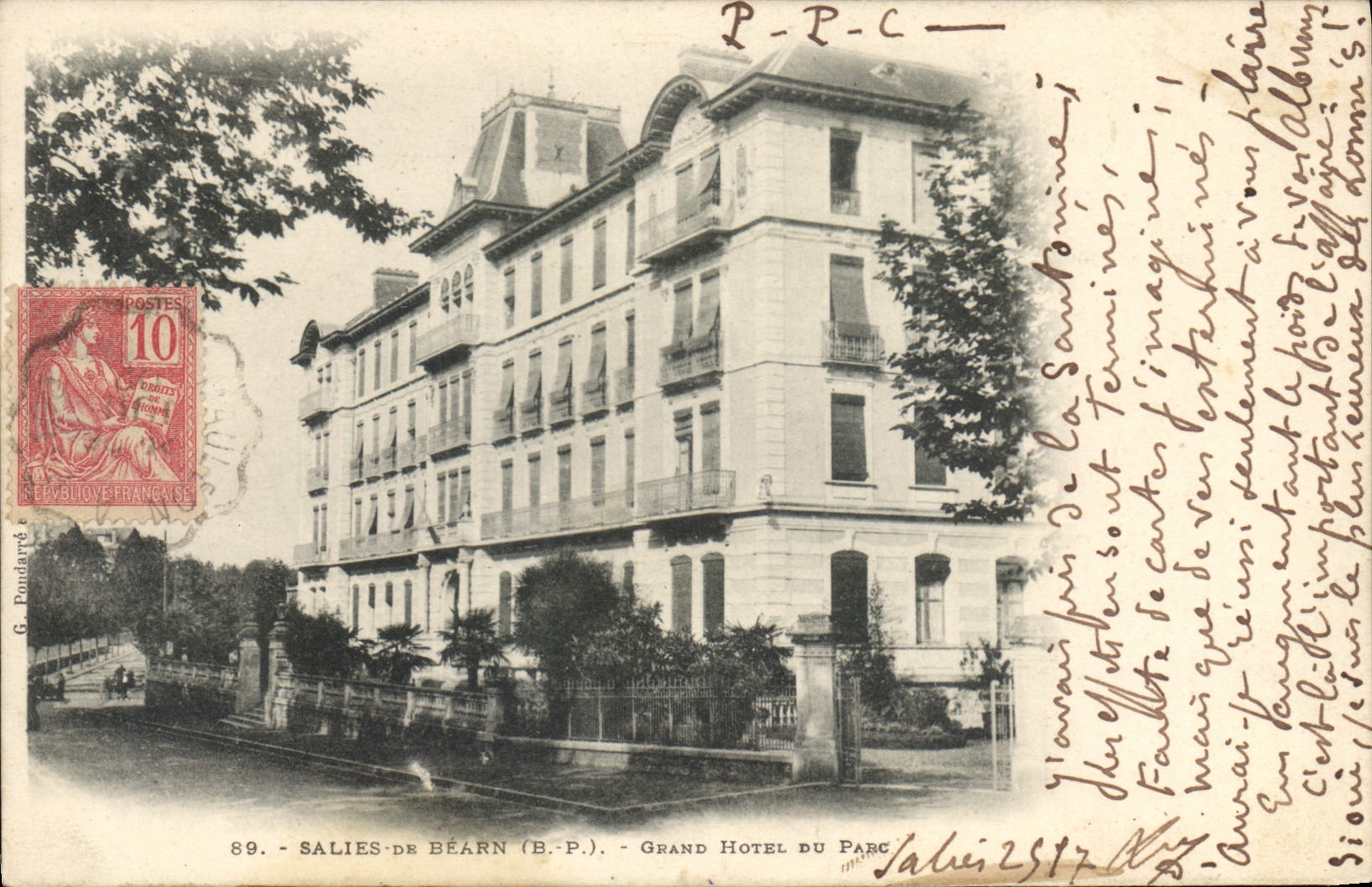 CPA Salies de Bearn BP Grand Hotel du Parc 