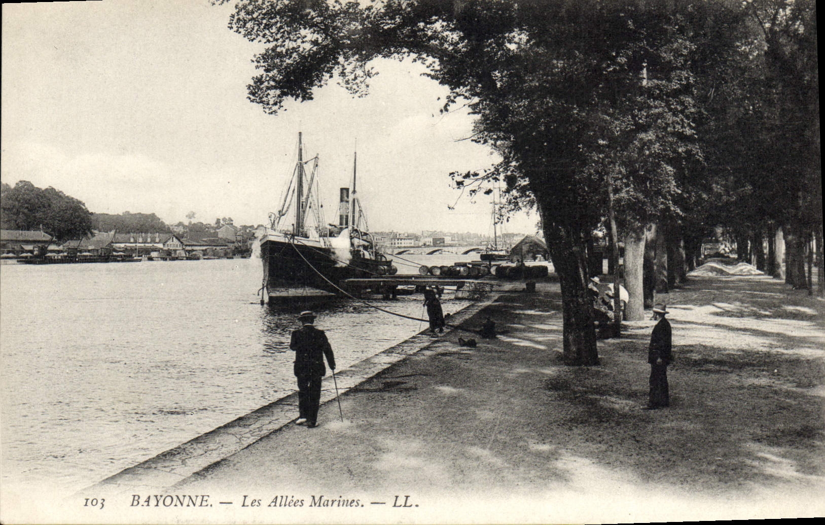 CPA Bayonne Les Allees Marines 