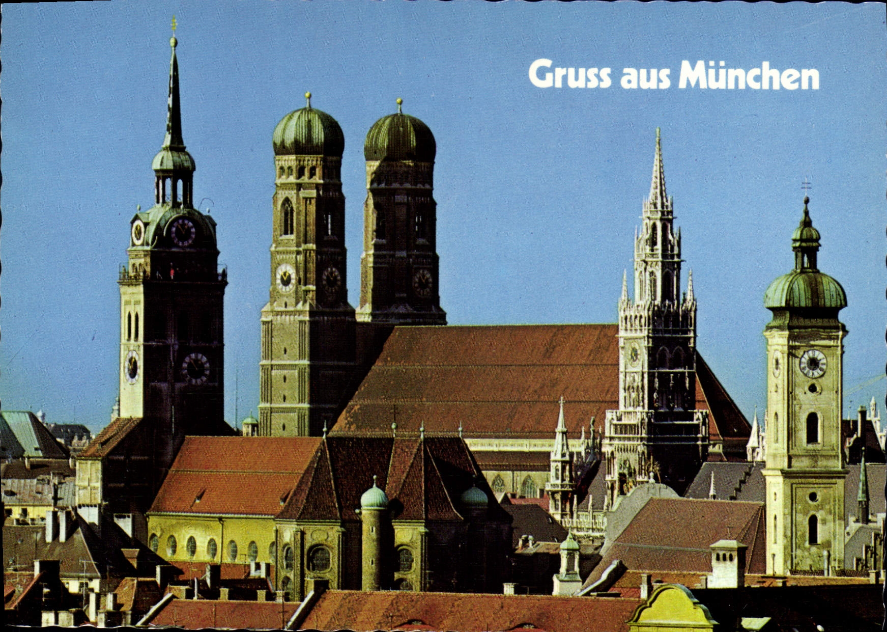 CPSM MUNCHEN MUNICH Pfarrkirche St Peter Dom  Neues Rathaus