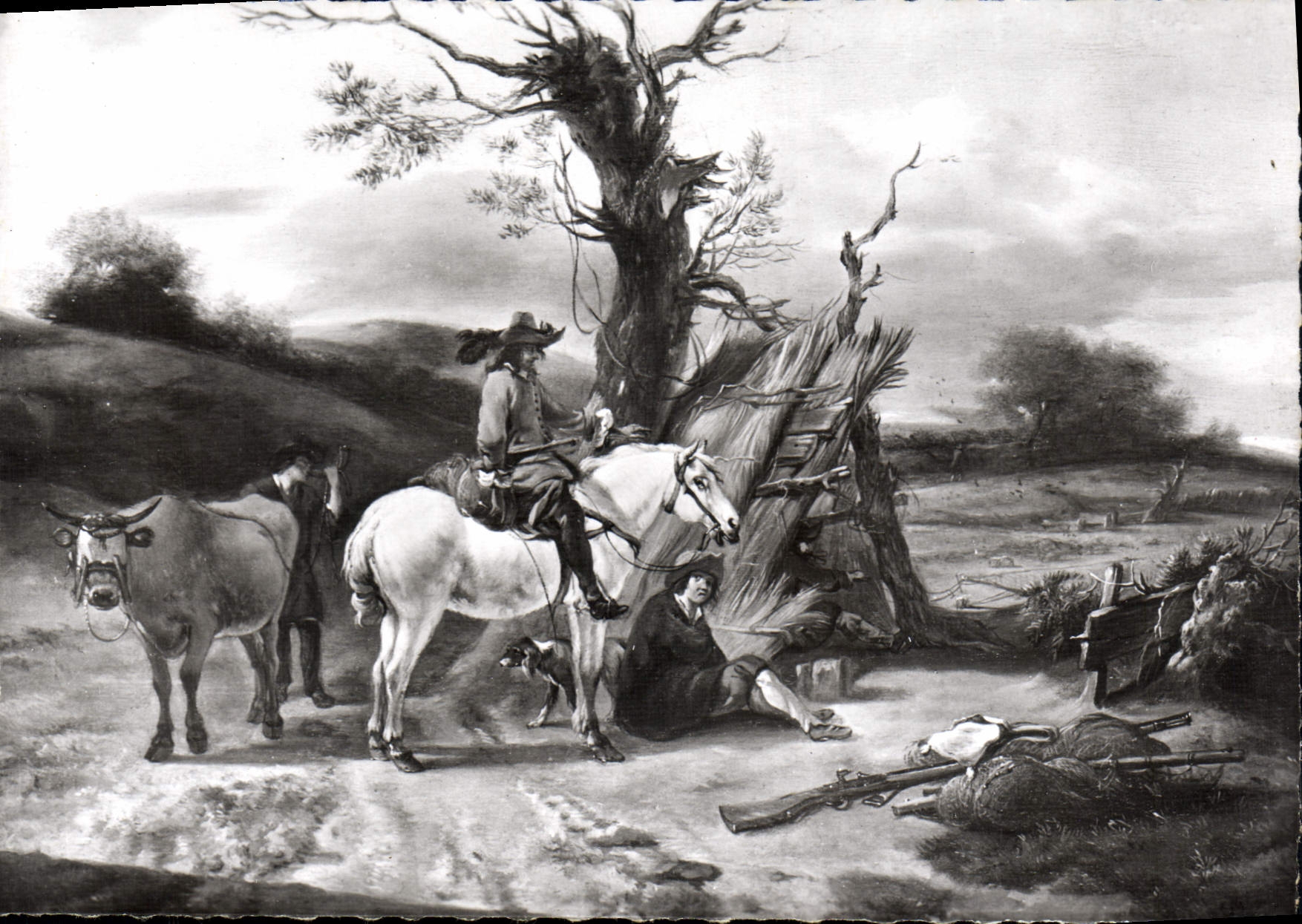 CPSM Nicolas Berchem halte de cavaliers musée du vieux Nimes