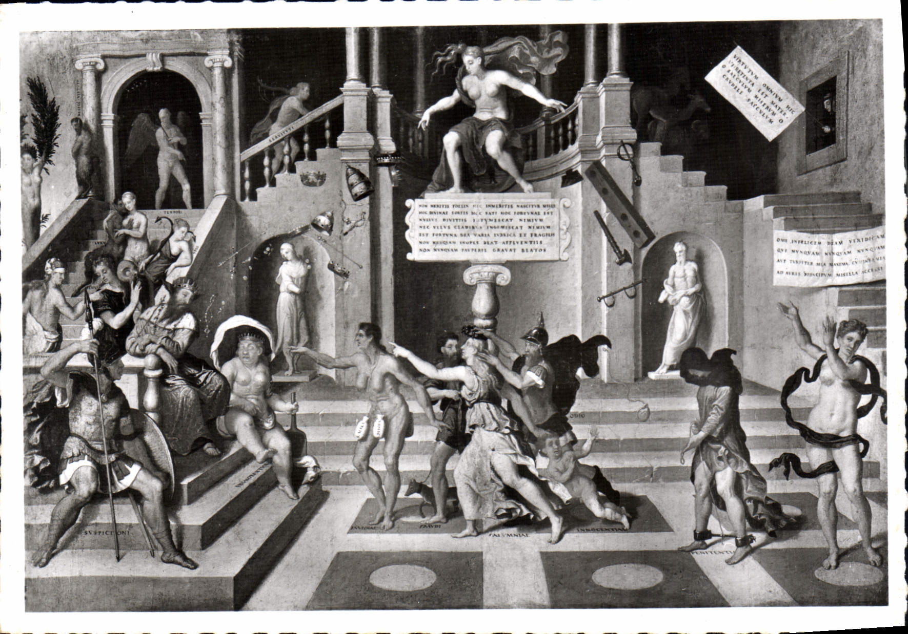 CPSM musée des beaux arts de Nimes Giambattista Moroni Allégorie de la calomnie