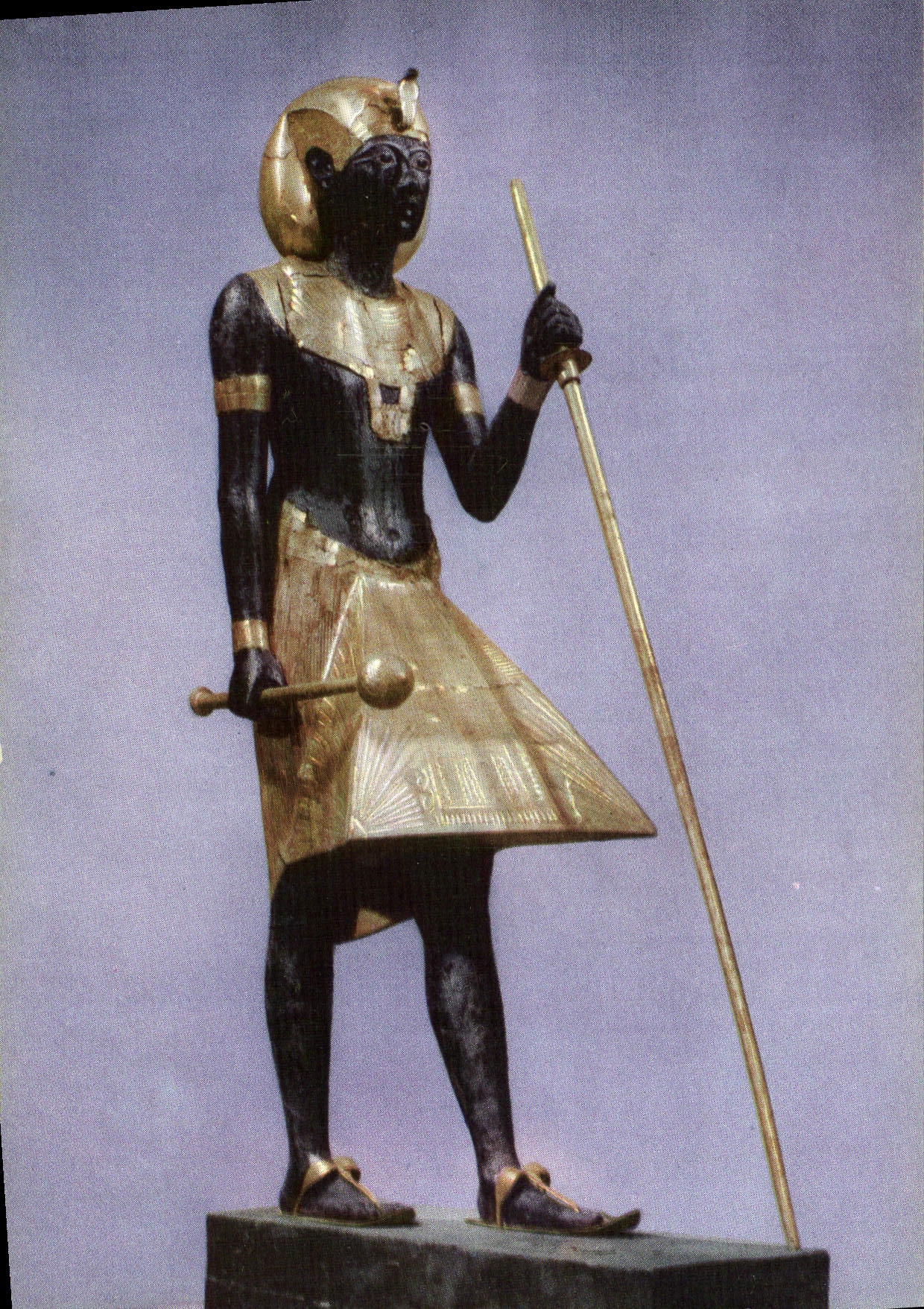CPM Toutankhamon Statue En Bois Grandeur Nature