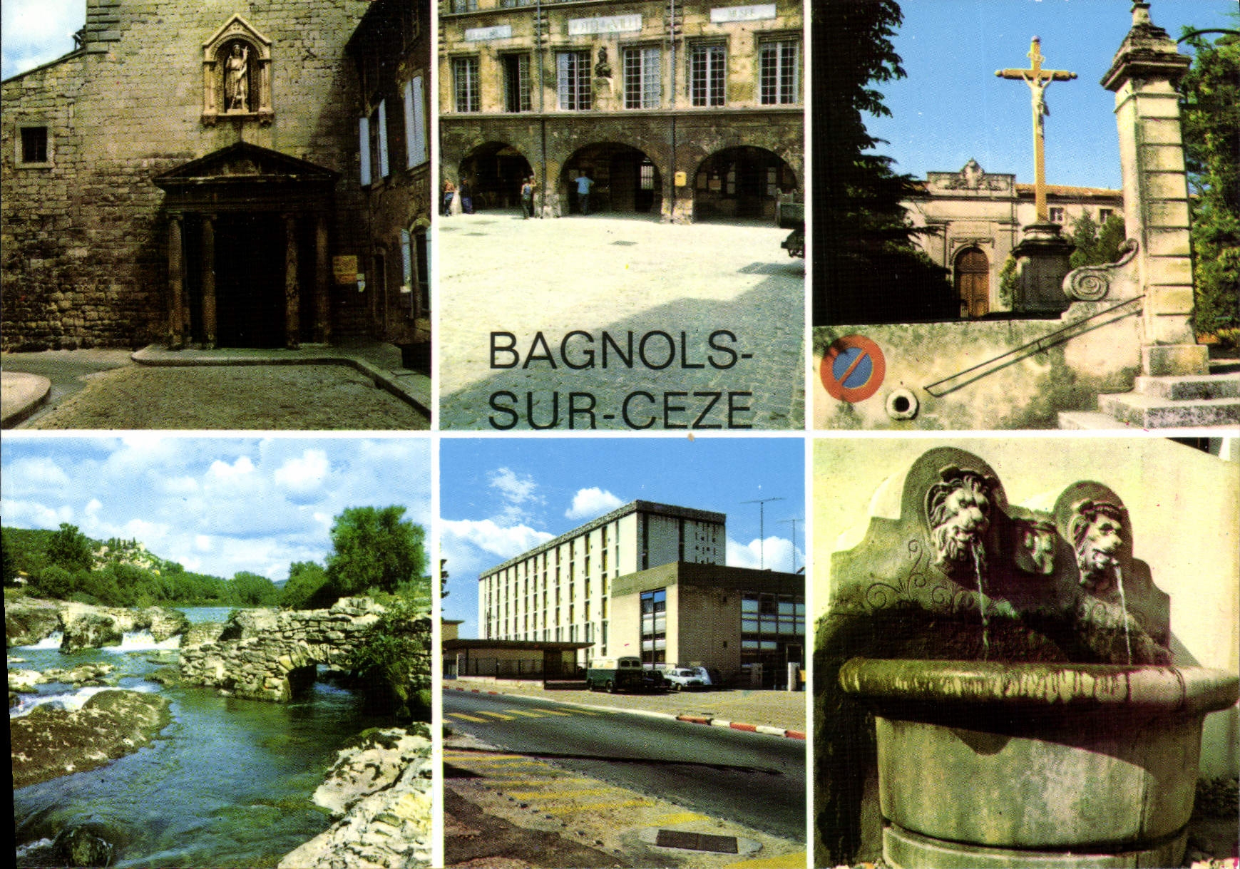 CPM Bagnols Sur Ceze Vues sur la ville et cascades du Sautadet