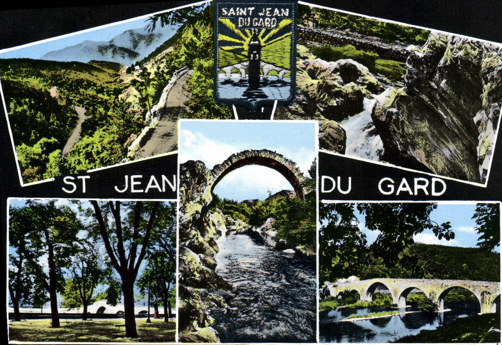 CPM Saint Jean du Gard Et Ses Environs Le Vieux Pont Les Lacets de la Route du Col Saint Pierre