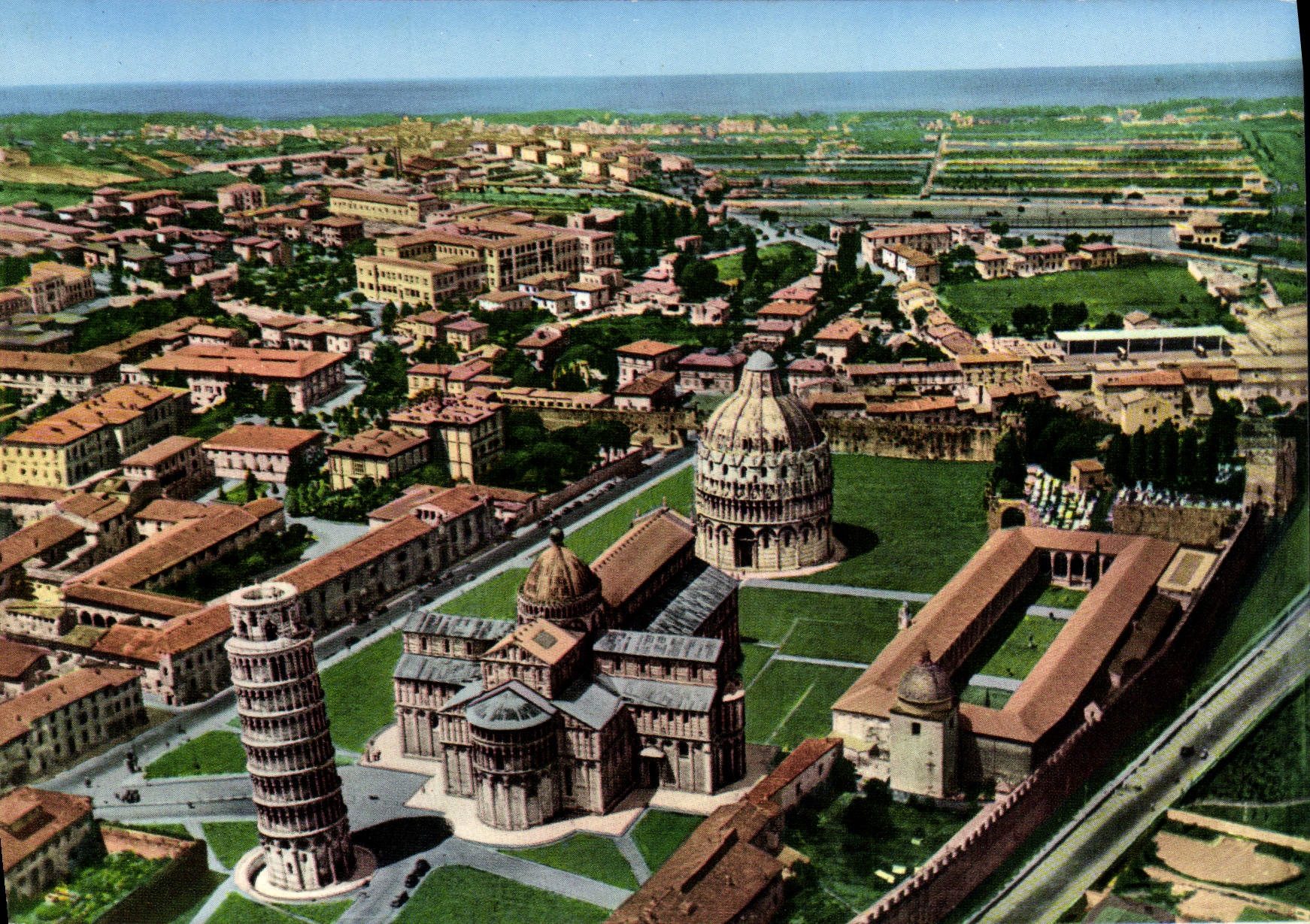 CPSM Pisa Veduta Aeres Air View Vue Aerienne Pliegeraufnahme