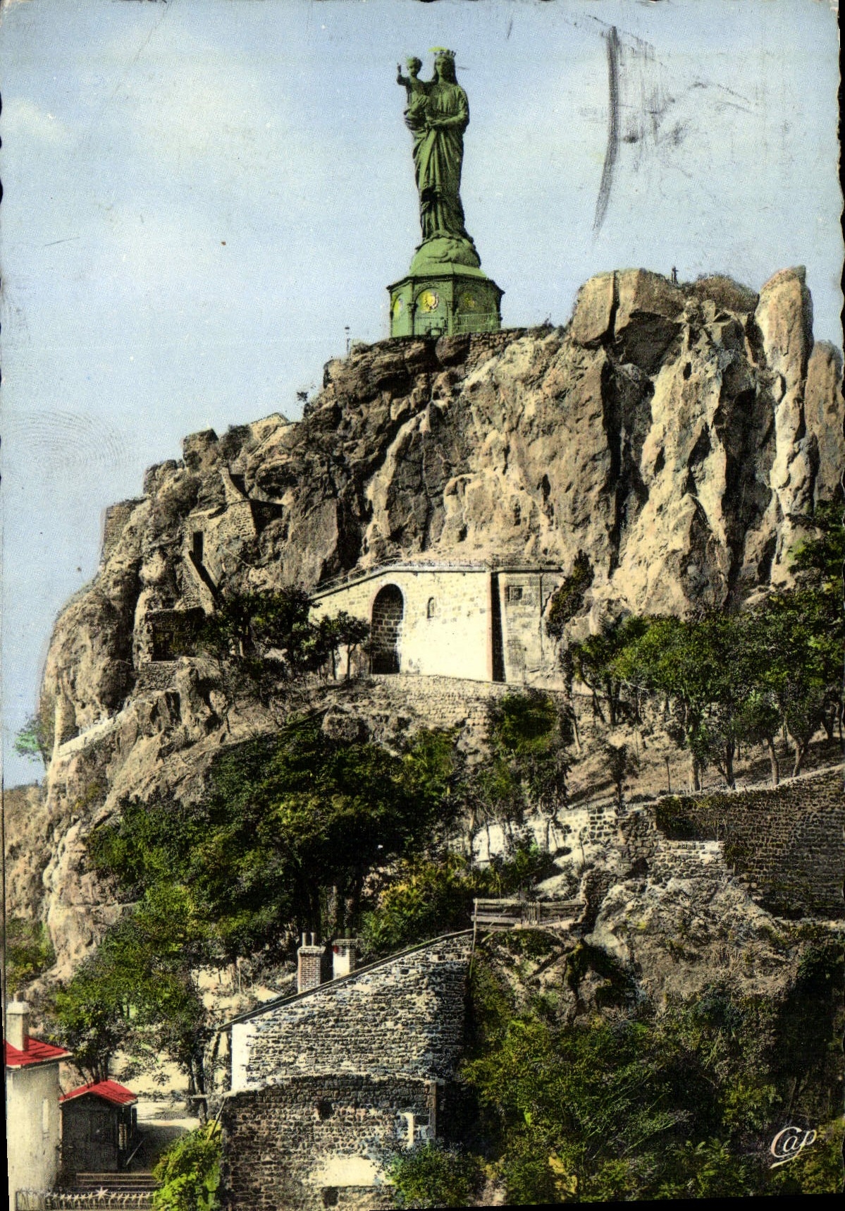 CPSM Le Puy Statue Colossale De Notre Dame De France