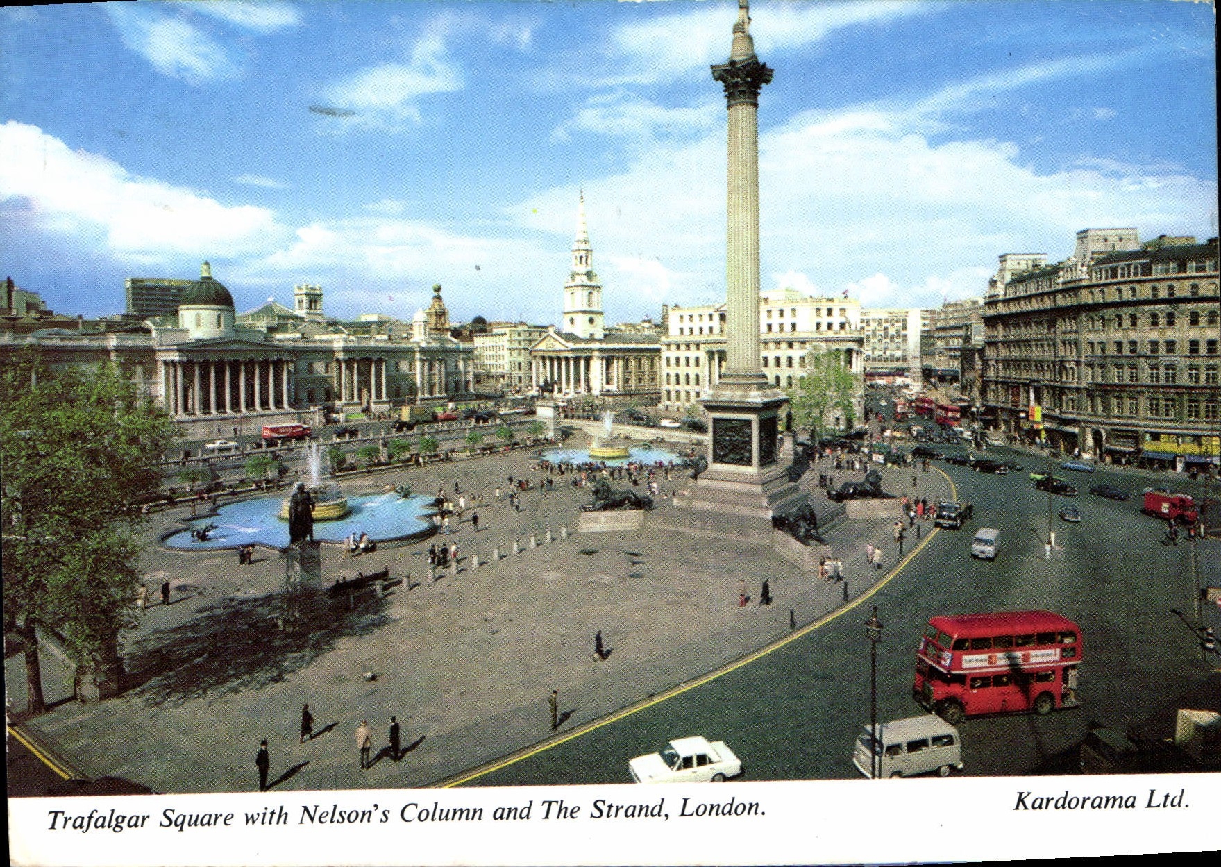 CPSM Trafalgar Square With Nelsons Column And The STrand London