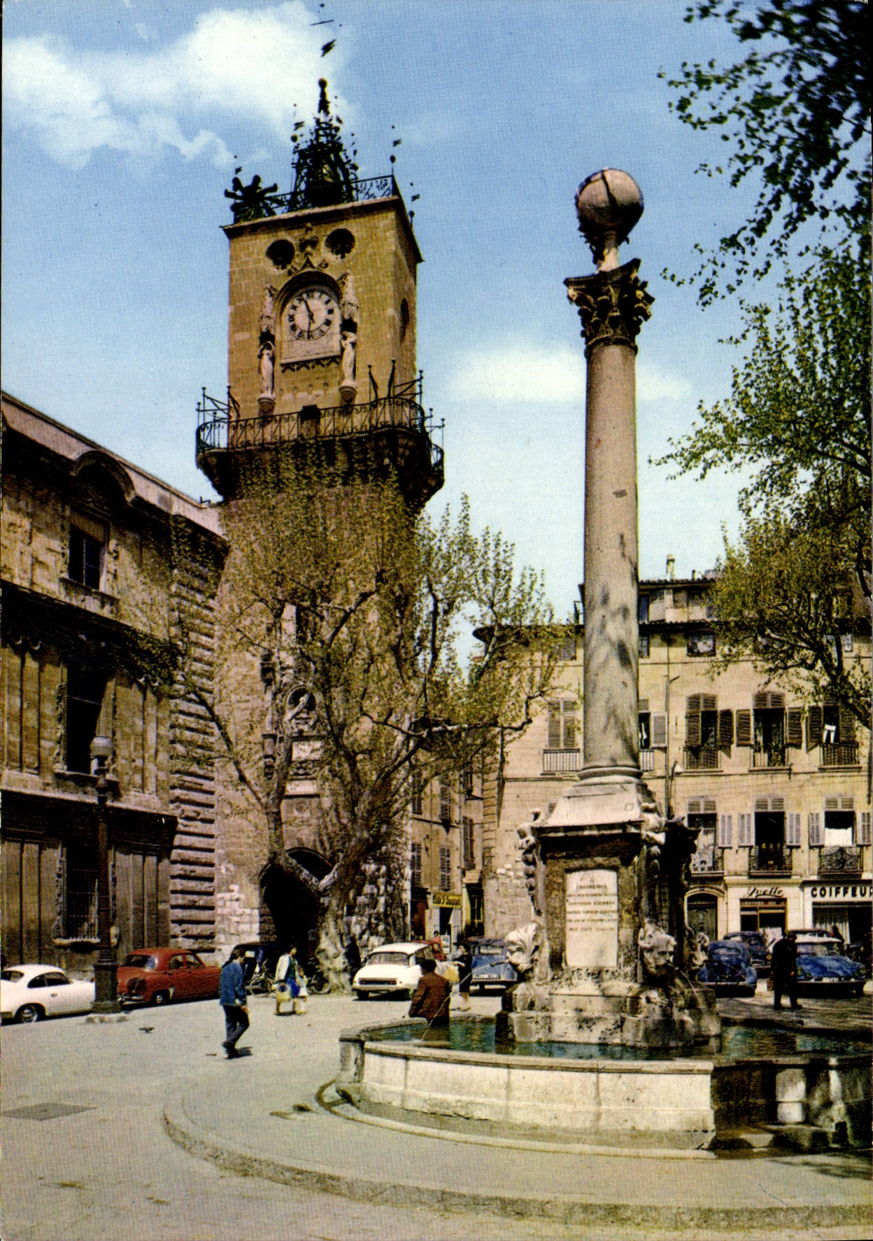 CPSM Aix En Provence Place De La Mairie La Fontaine
