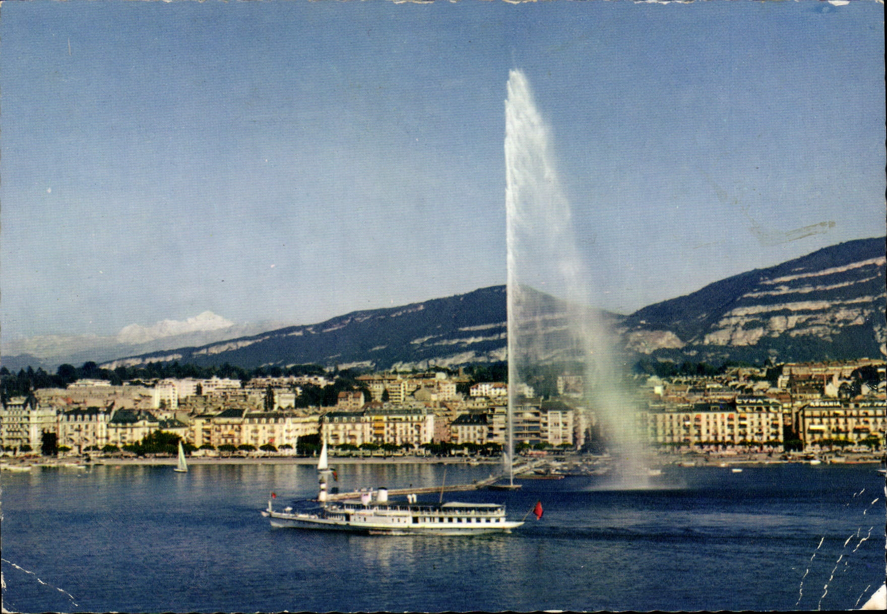 CPSM Geneve Le Jet D'Eau Et Le Mont Blanc