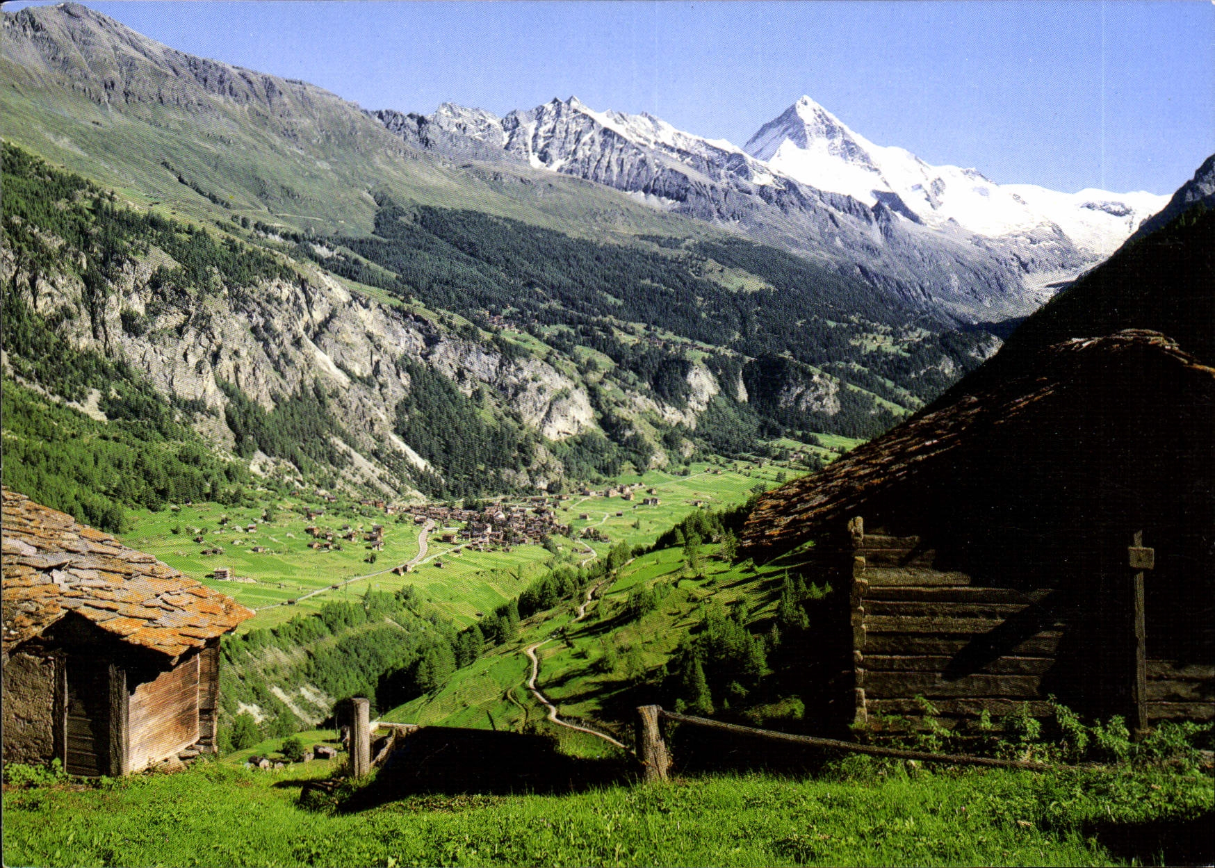 CPSM Le Village D'Evolene et La Dent Blanche Vus De Planmayens