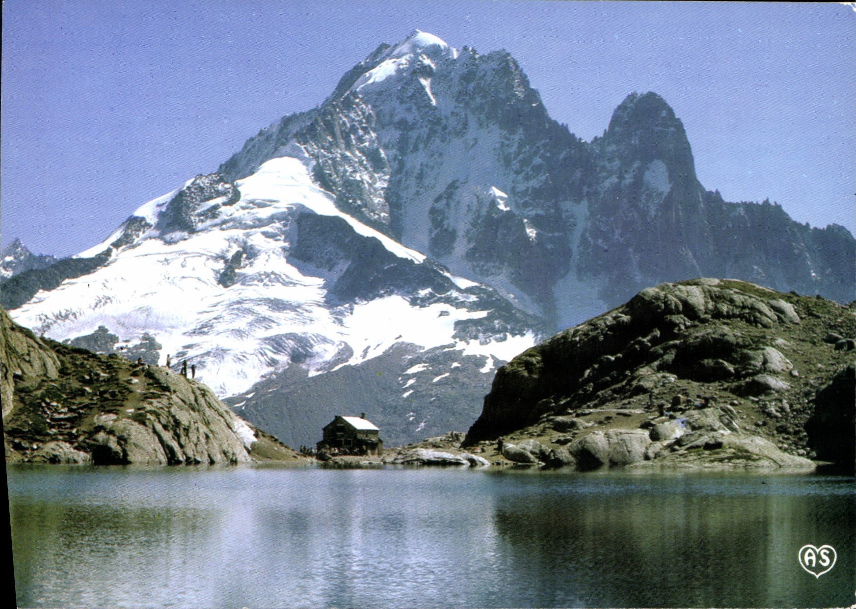 CPSM Massif du Mont Blanc Le Lac Blanc l'Aiguille Verte et les Drus