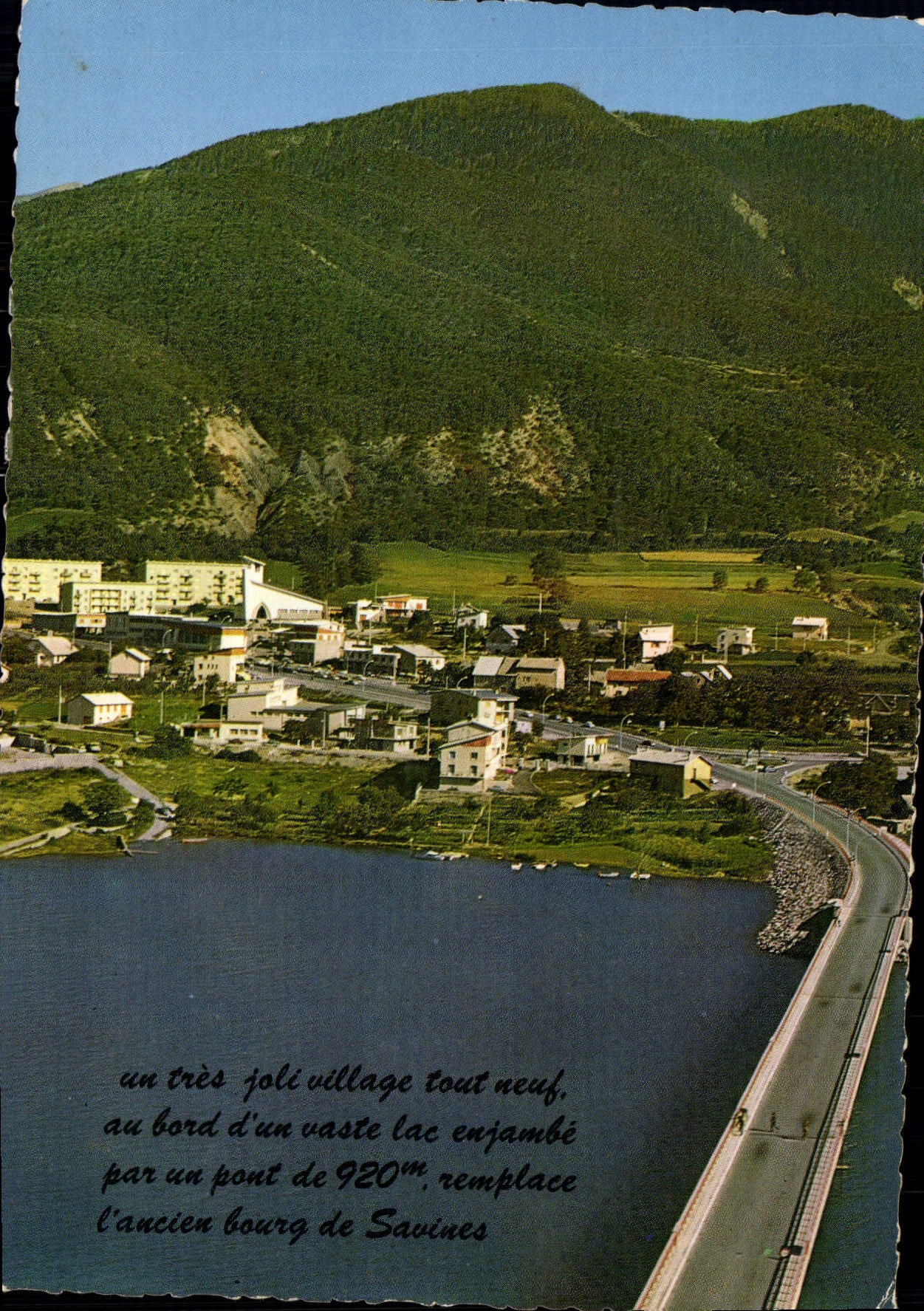 CPSM Savines Le Lac Le Pont Sur le lac de Serre-Ponçon