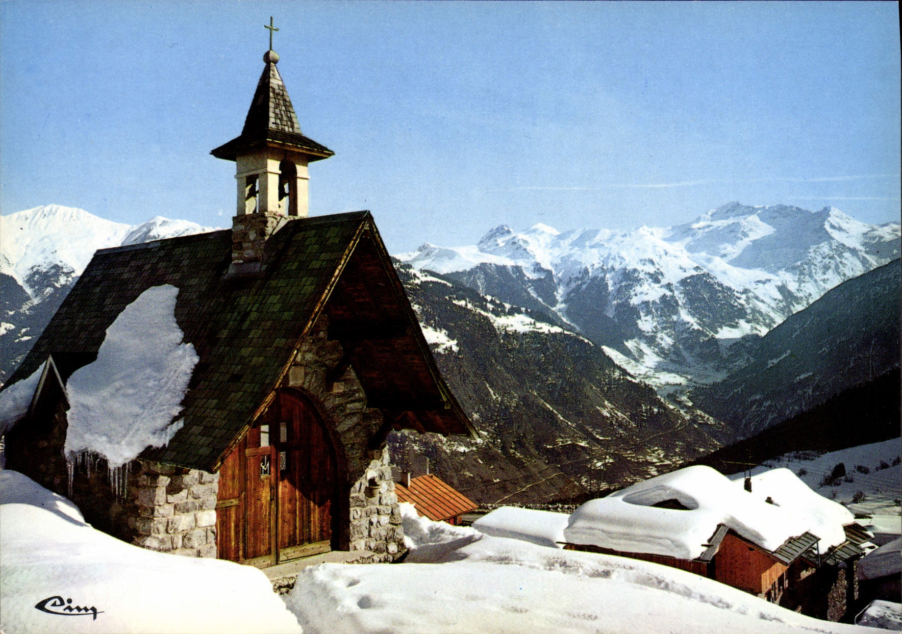 CPSM Courchevel Chapelle Du Cure D'Ars Massif De Bellecote
