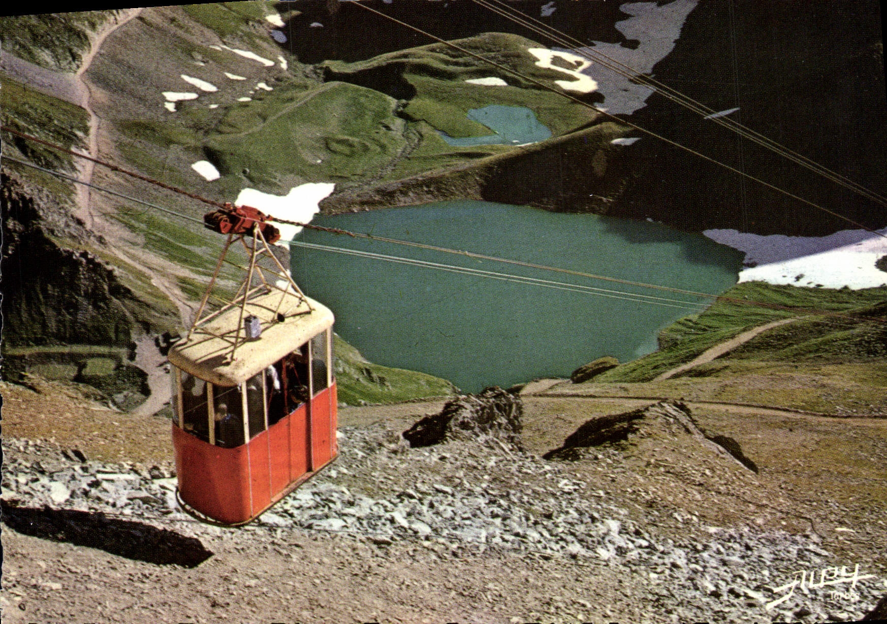 CPSM Les Pyrenees Le Telepherique Laquets Pic Du Midi De Bigorre
