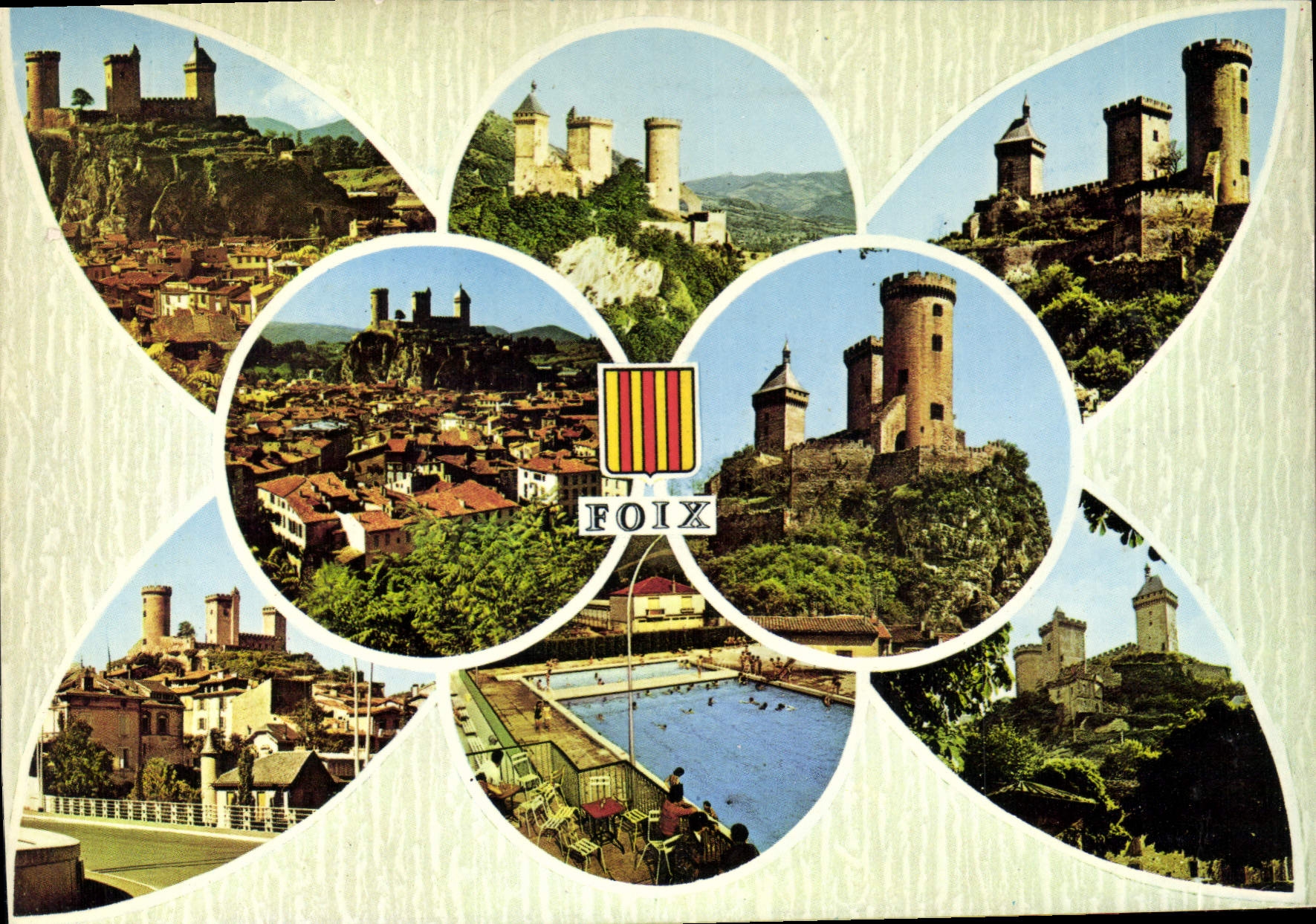 CPSM Foix Ariege Divers Aspects de la Ville avec le Chateau