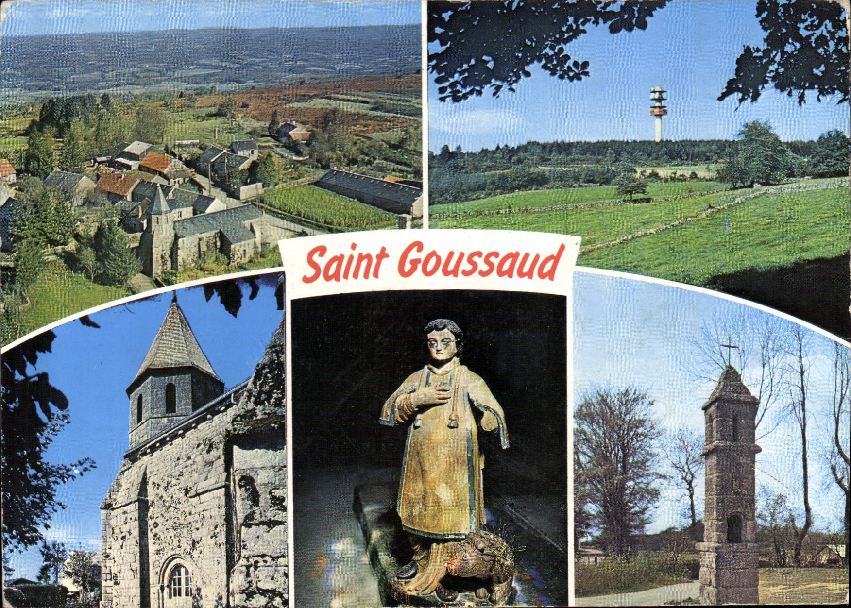 CPSM Saint Goussaud Creuse Vue generale aerienne