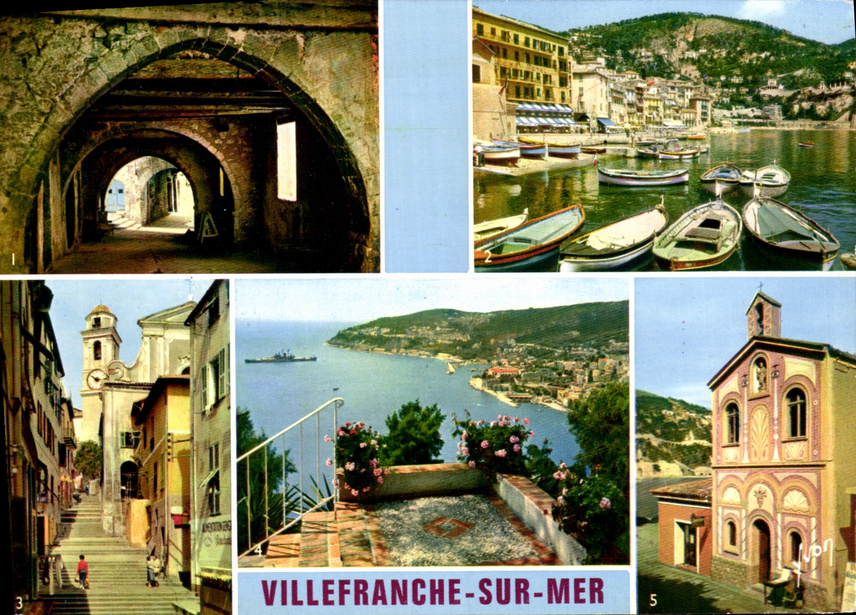 CPSM Le Cote d'Azur miracle de la nature Villefranche Alpes Maritimes Rue aux Arcades Le Port Une Vi