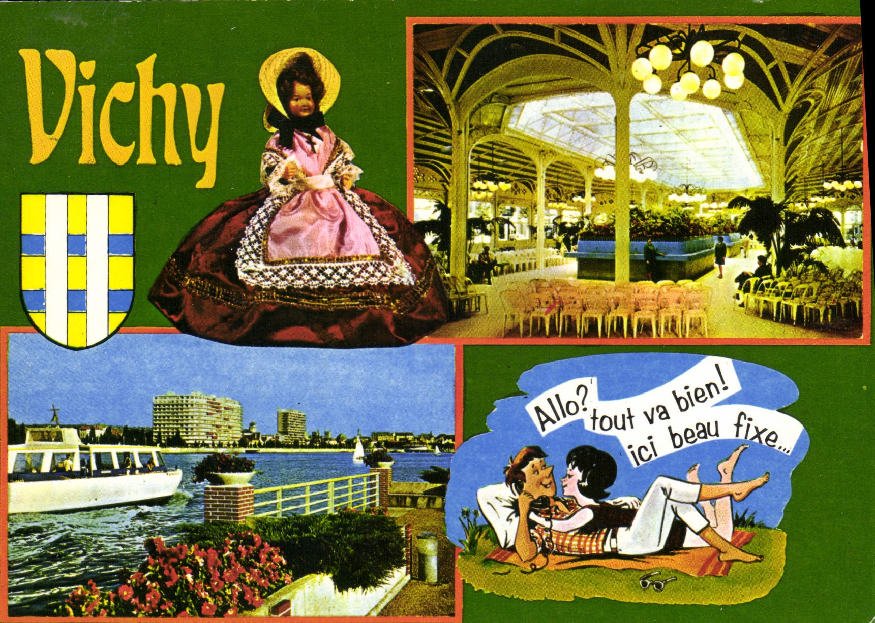 CPSM Vichy Allier La Bourbonnaise Hail des Sources Le lac d'Allier 