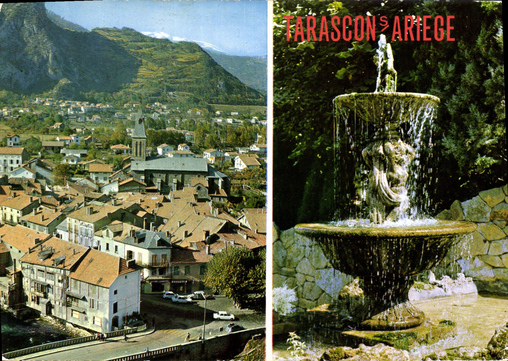 CPSM Tarascon sur Artiege La Fontaine la vue generale