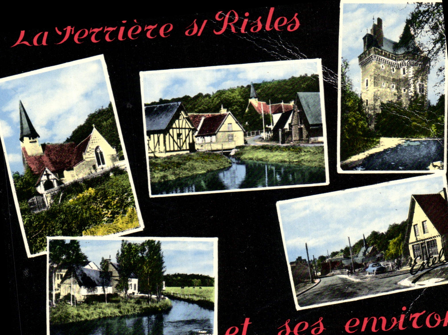 CPSM La Ferriere sur Risle Eure et ses Environs l'Eglise puis le village de Champignolles